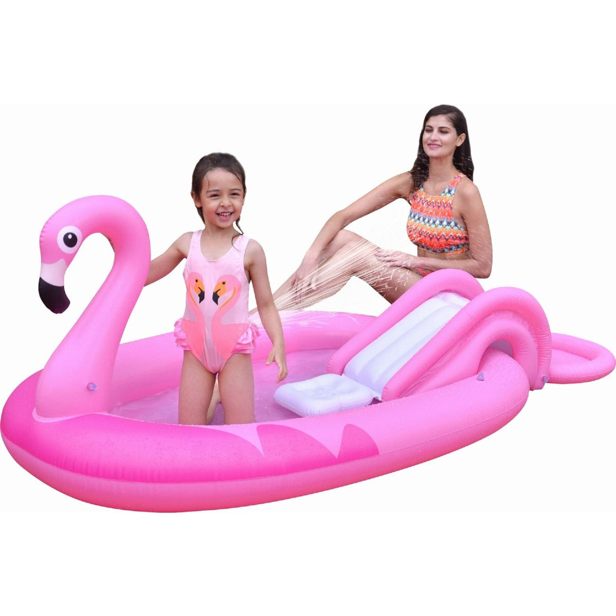 83 Inflatable Pink Flamingo Kiddie Pool With Sprayer