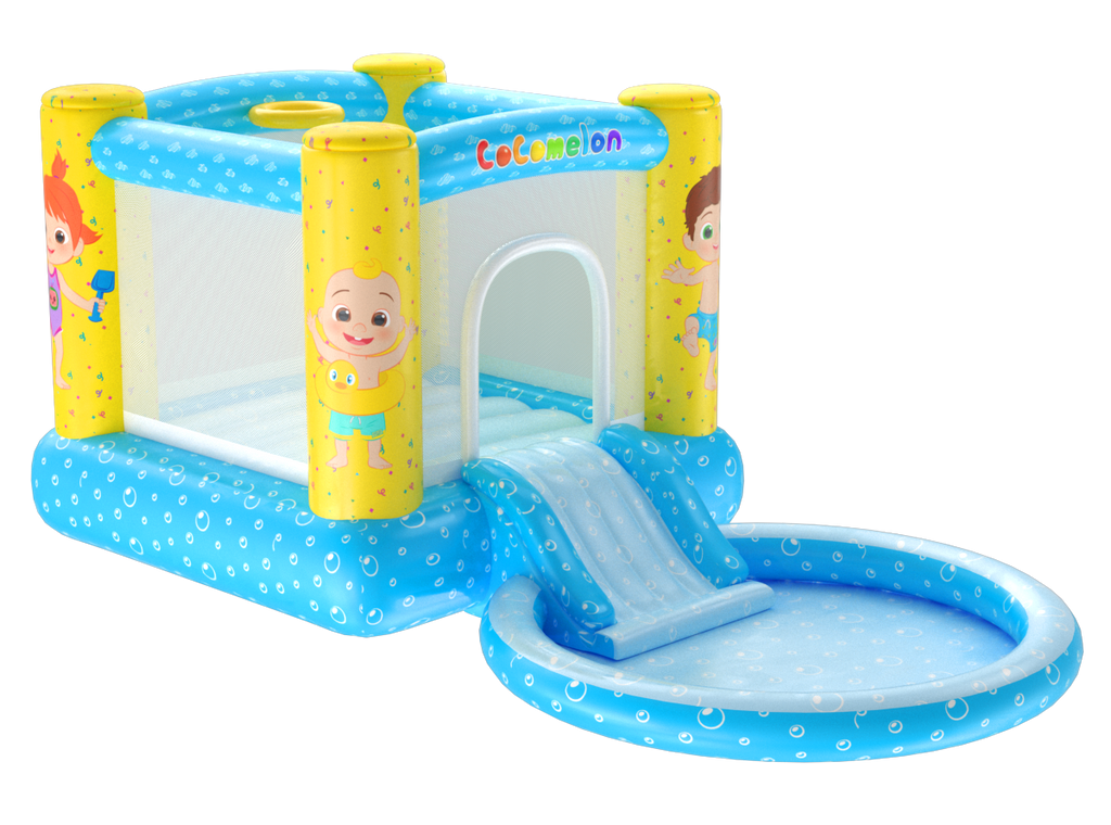 CoComelon Jump N' Slide Bouncer House W Pool (Includes Electric Air Pump)