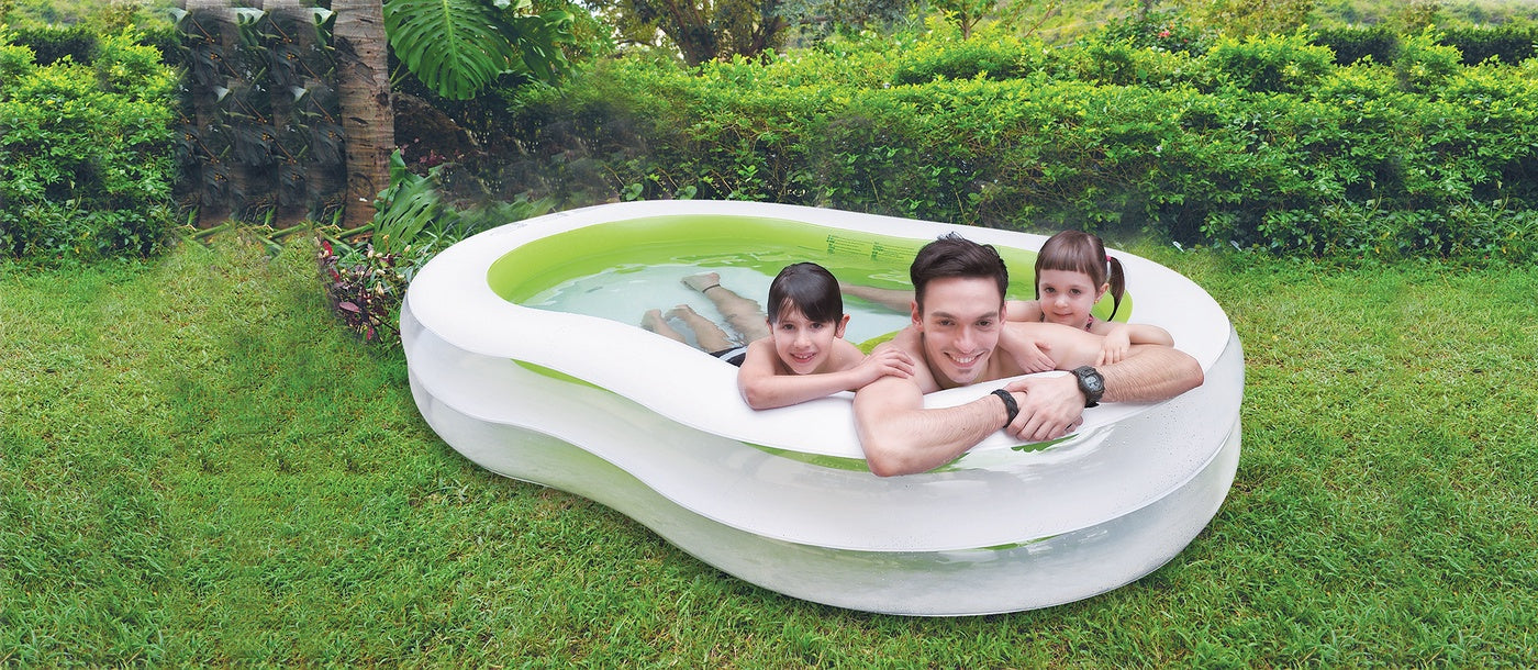 94.5 Green and White Inflatable Figure 8 Swimming Pool