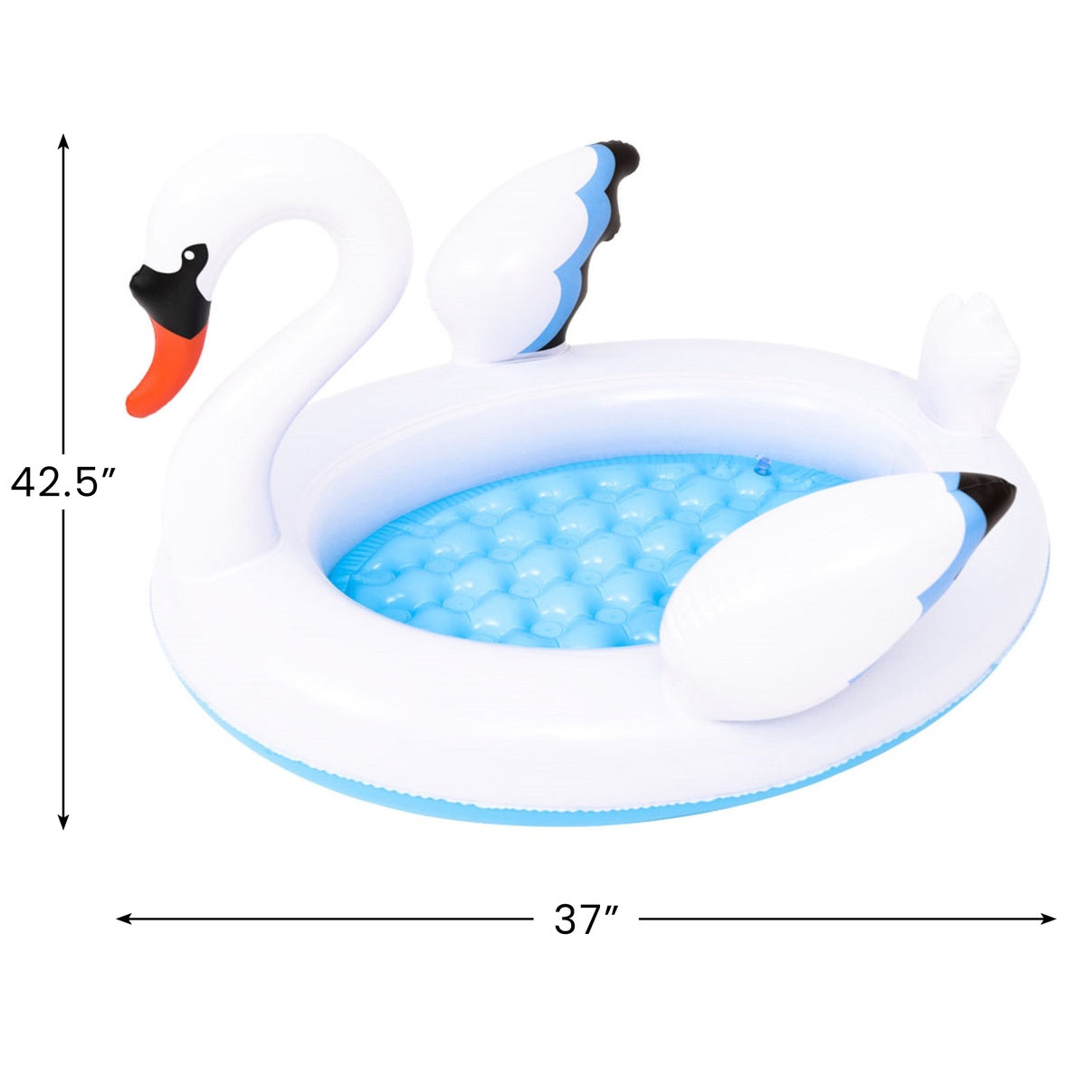 Inflatable Swan Kiddie Pool - 42.5 - White and Blue