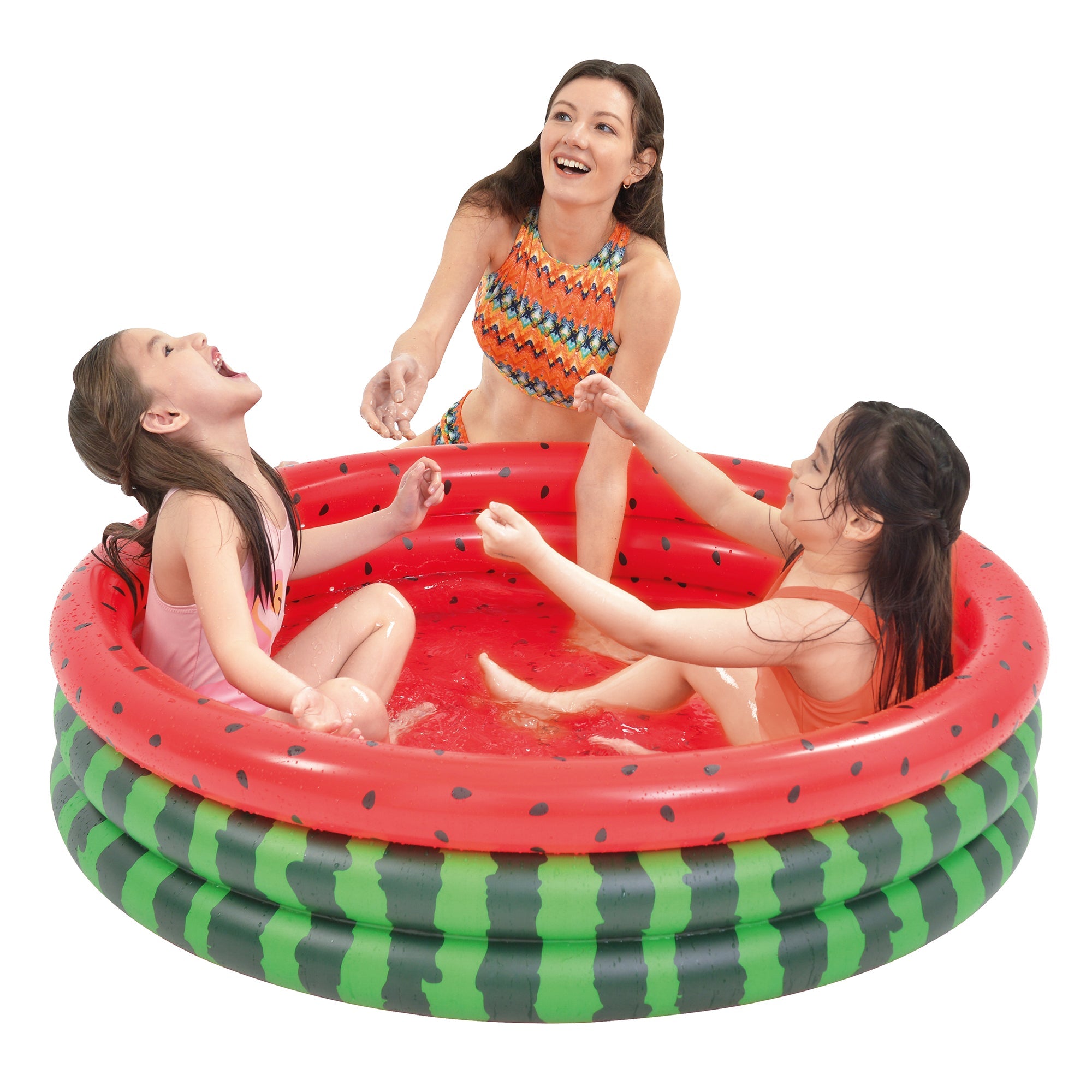 47 Inflatable Round 3 Ring Watermelon Kiddie Swimming Pool